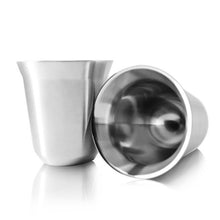 Load image into Gallery viewer, Espresso Mugs 80ml 160ml Set of 2 ,Stainless Steel Espresso Cups Set, Insulated Tea Coffee Mugs Double Wall Cups Dishwasher Safe