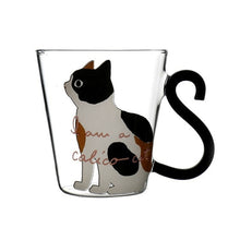 Load image into Gallery viewer, Justdolife 8.5oz Cute Creative Cat Milk Coffee Mug Water Glass Mug Cup Tea Cup Cartoon Kitty Home Office Cup For Fruit Juice
