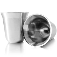 Load image into Gallery viewer, Espresso Mugs 80ml 160ml Set of 2 ,Stainless Steel Espresso Cups Set, Insulated Tea Coffee Mugs Double Wall Cups Dishwasher Safe
